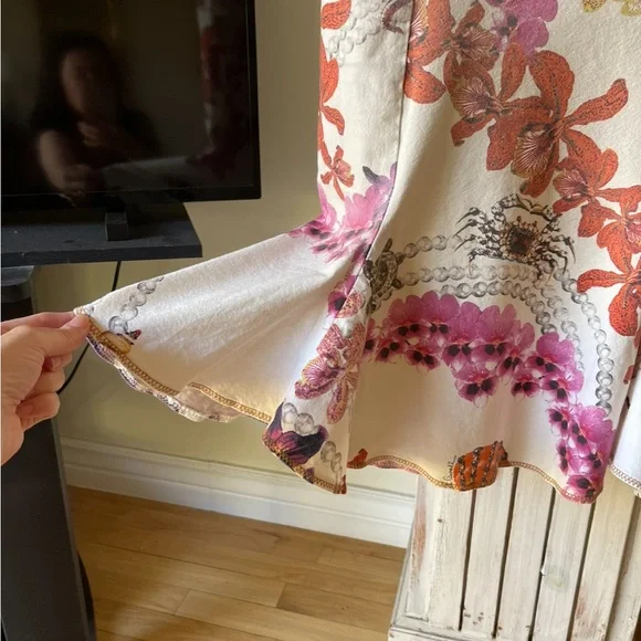 ROBERTO CAVALLI Vintage Orchid Jeweled Sea Life Gored Sexy Denim Skirt U… - Picture 14 of 15